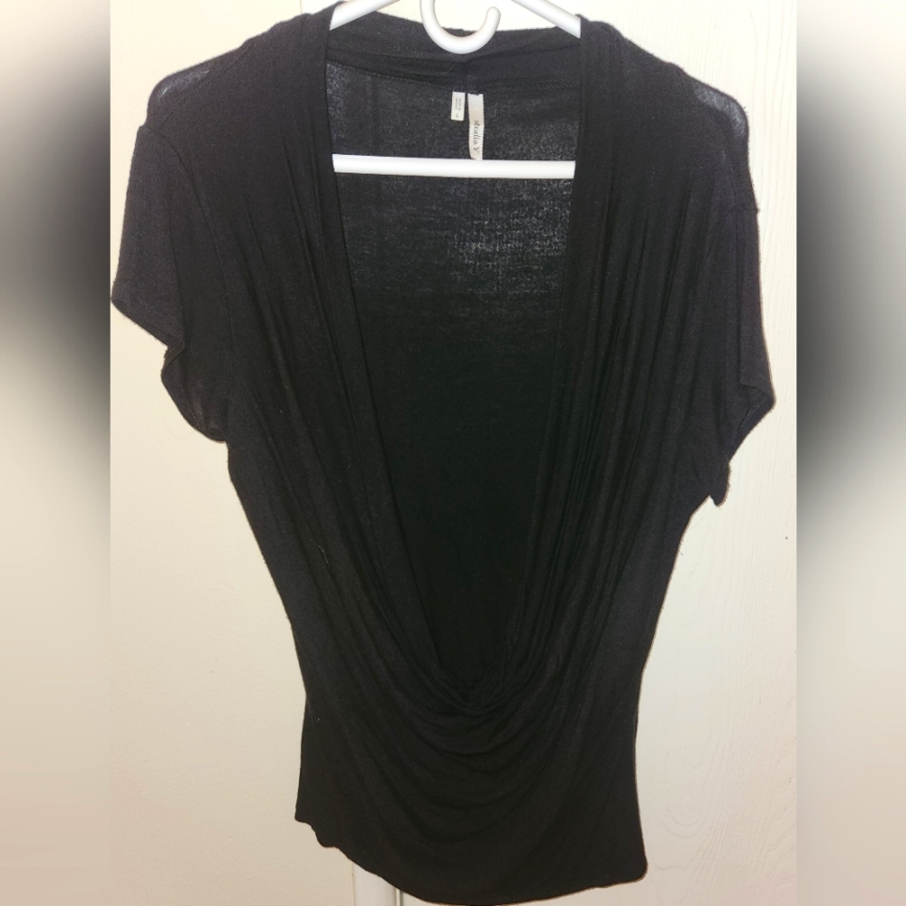 Black drapped top
